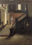 Bernard Hall Staircase to Public Library oil painting on canvas